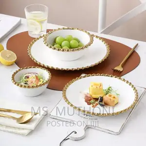 30pcs Nordic Classy Dinner Set With Gold Rim*