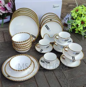 30pcs Nordic Classy Dinner Set With Gold Rim*