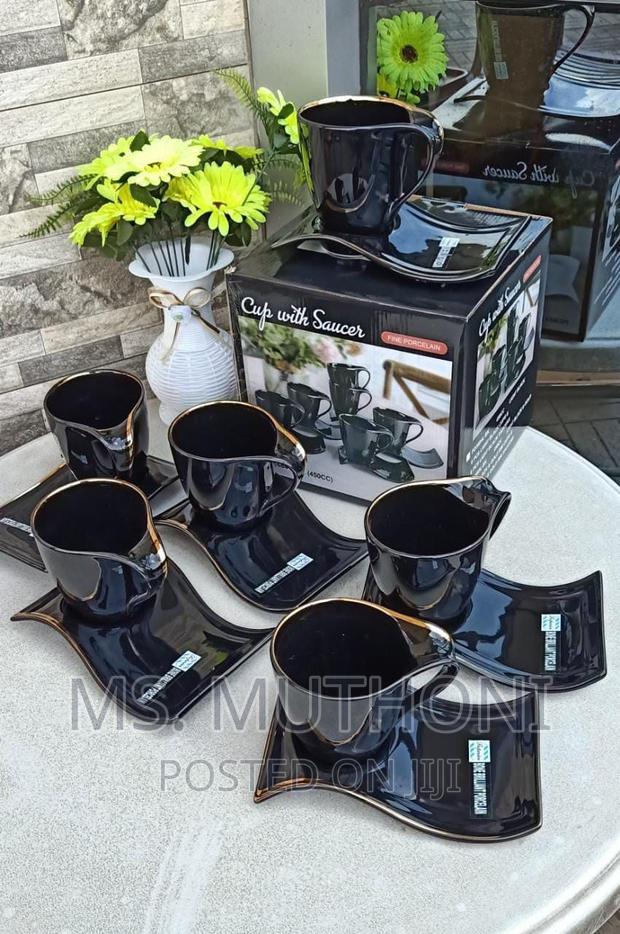 Shapely Cup Saucer Set* 6 Cups and 6 Saucers