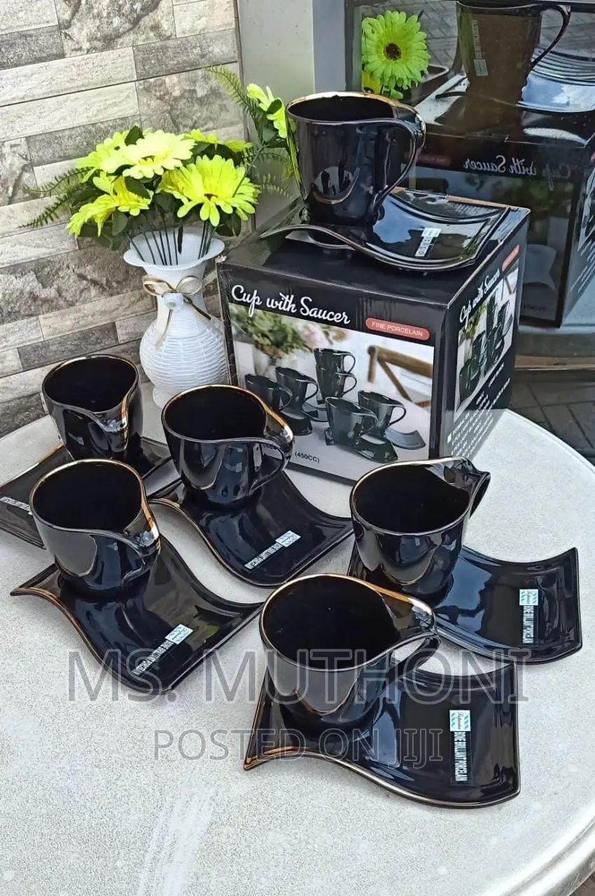 Shapely Cup Saucer Set* 6 Cups and 6 Saucers