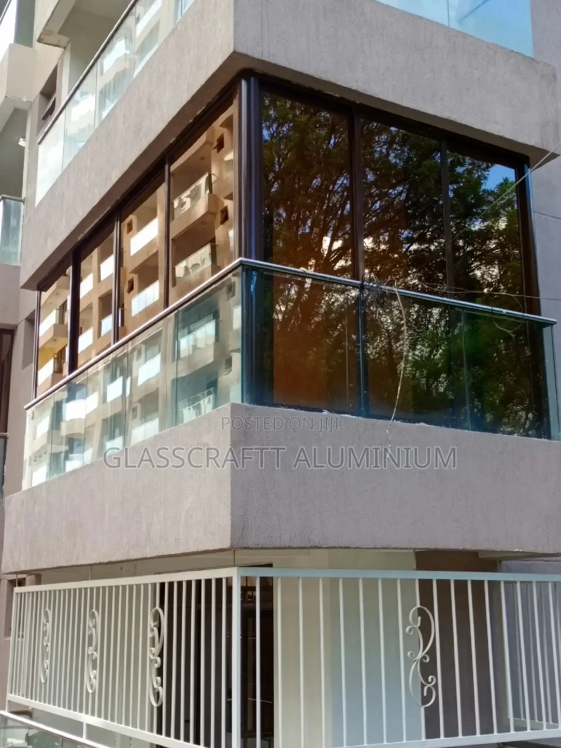 Coated Brown Aluminum Balcony Glazing