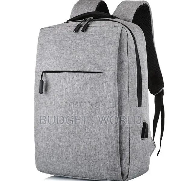 Grey Anti-Theft Laptop Backpack Quality Durable Material - main view