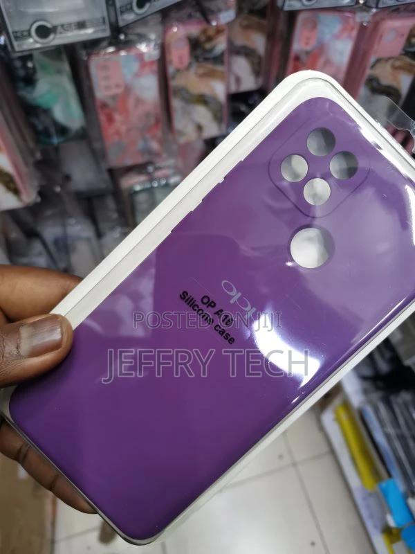 Silicone Mobile Back Cover Case for Oppo A15 (Purple) - thumbnail 3