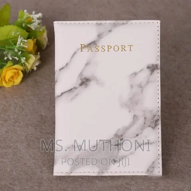 *Pu Leather Passport Cover With Marble Effect*