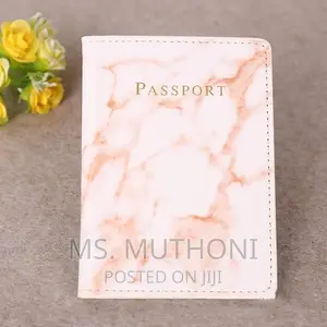 *Pu Leather Passport Cover With Marble Effect*