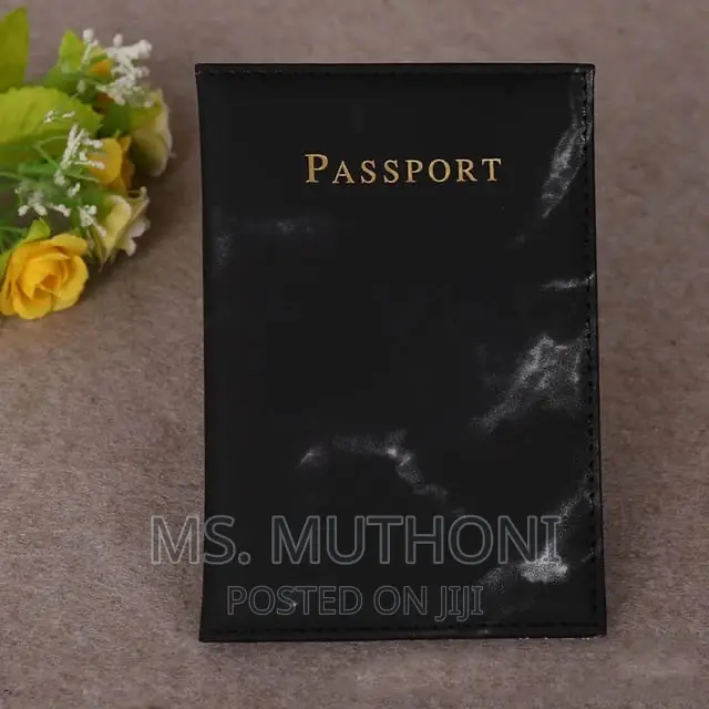 *Pu Leather Passport Cover With Marble Effect*