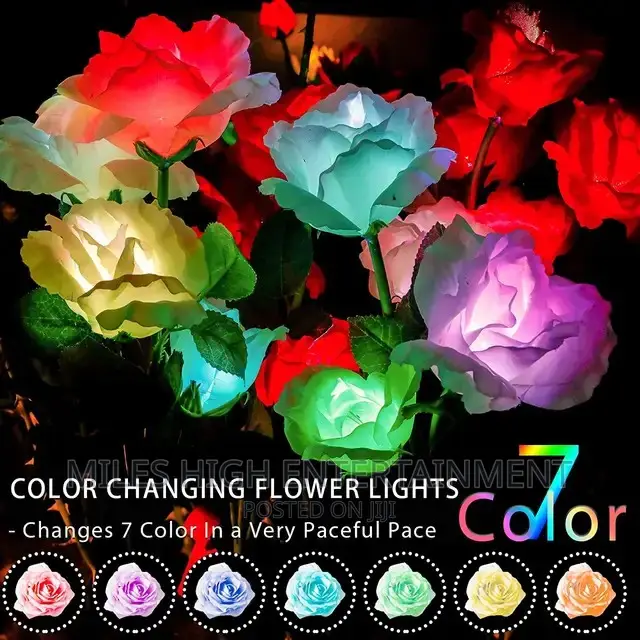 Solar Lights Outdoor Decorative Flowers Lights