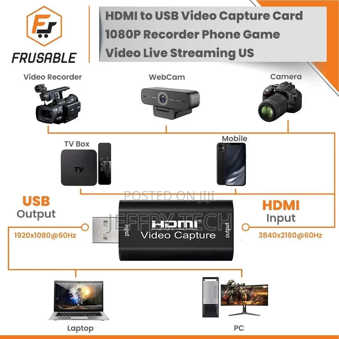 HDMI to USB Video Capture Card 1080P Recorder Phone Game Vid