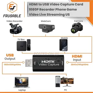 HDMI to USB Video Capture Card 1080P Recorder Phone Game Vid