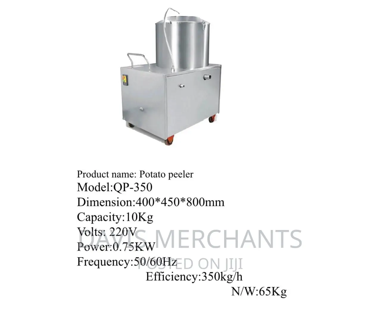 Potato Peeler With Capacity of 10kg