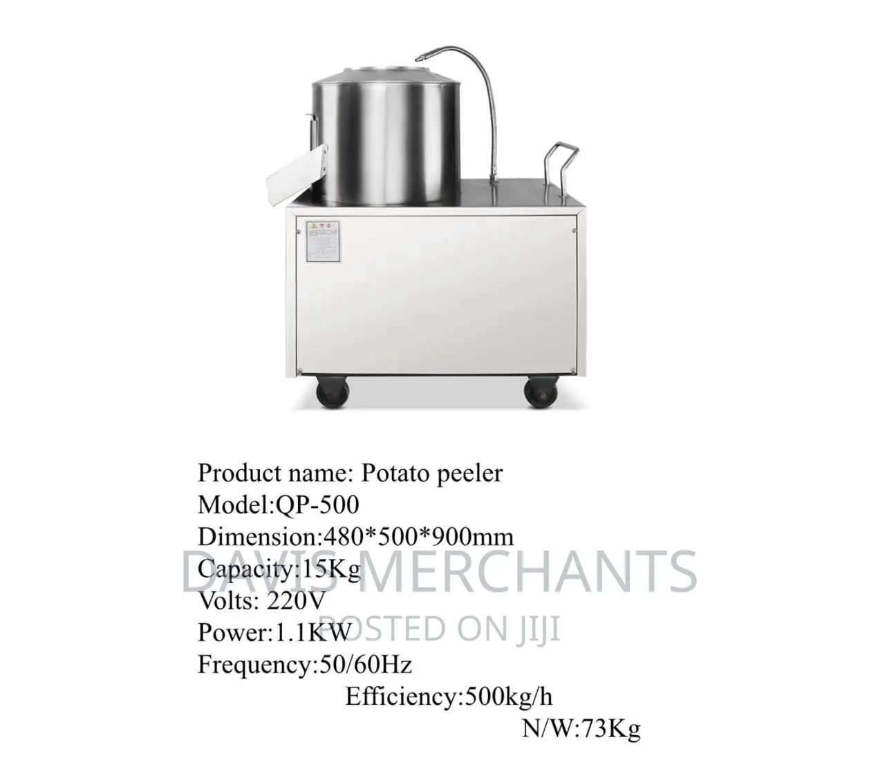 Potato Peeler With a Capacity of 15kg and of 1.1kw