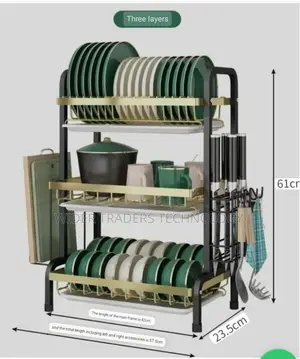 3 Layer Golden Black Advanced Dish Rack