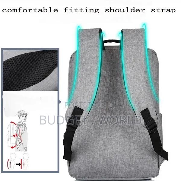 Gray- Economical Grey Anti-Theft Laptop Backpack.