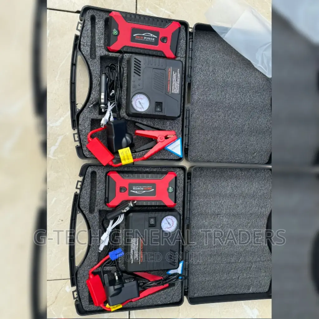 Generic Portable Car Jump Starter Kit With Air Compressor