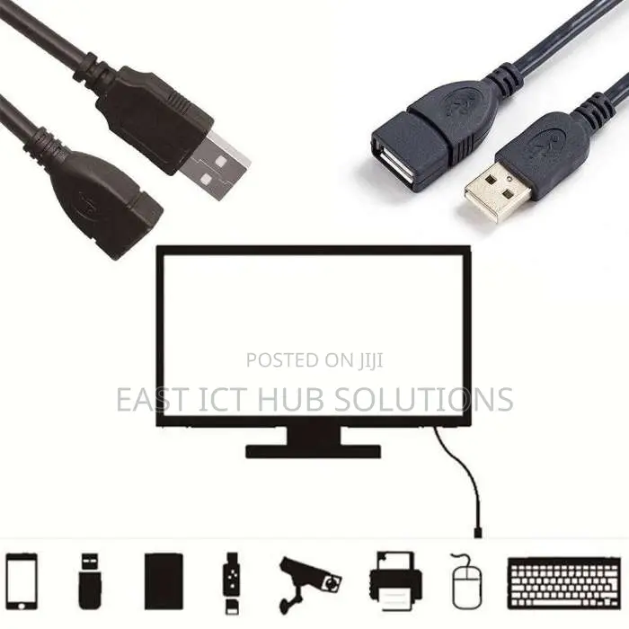 USB Extension Cable 2.0 Male To Female Data Sync Extender Charger Conc