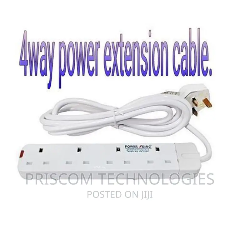 Power King 4 Way Extension Cable, 4 Way Extension Socket 3M