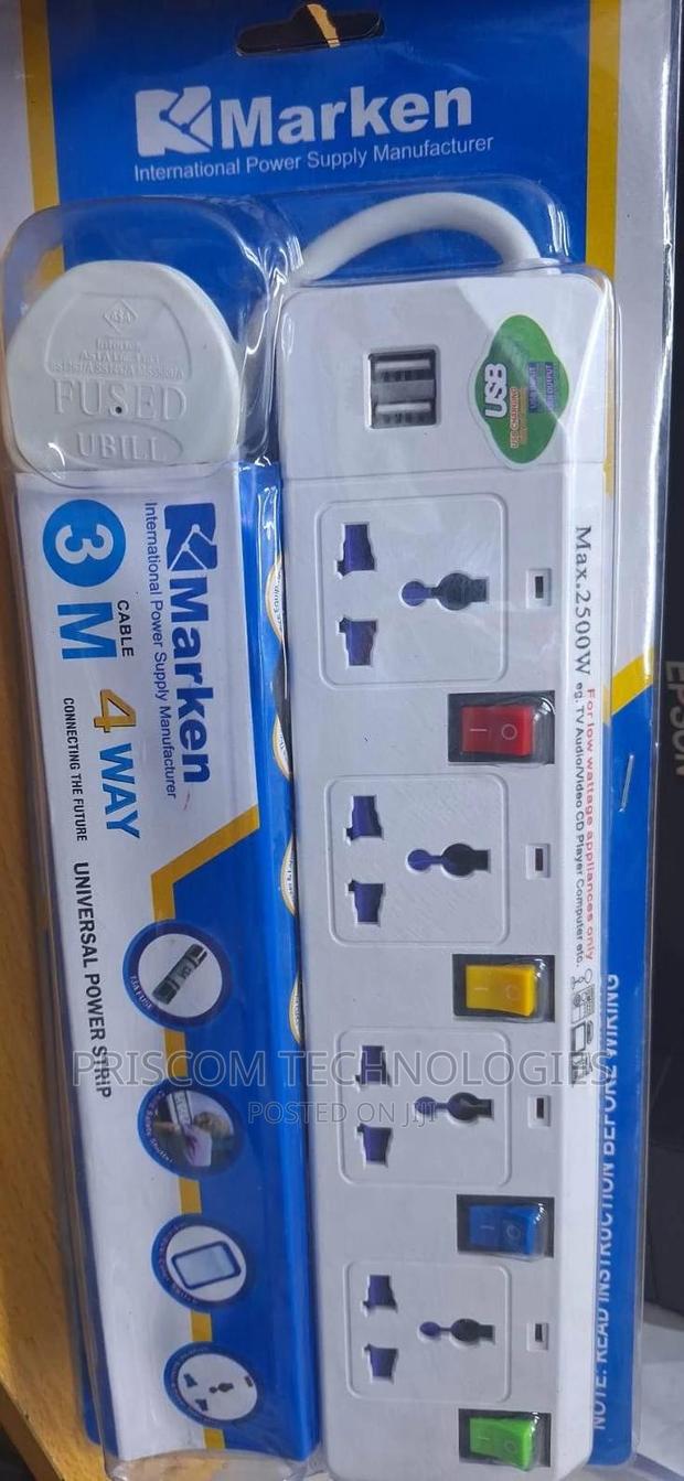Marken 4way Extension With 2 USB Ports With 3M Cable - main view