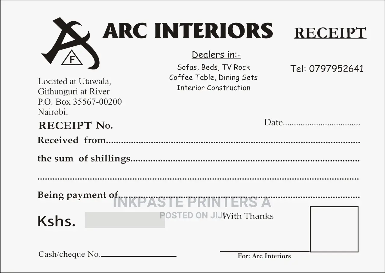 Customized Receipt Books Printing Services