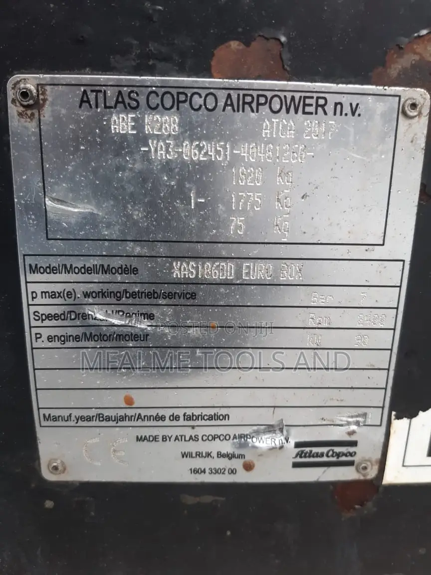 Compressor 2004 Atlascopco 4cyl Deutz 400cfm 15bar Max Ex-Uk