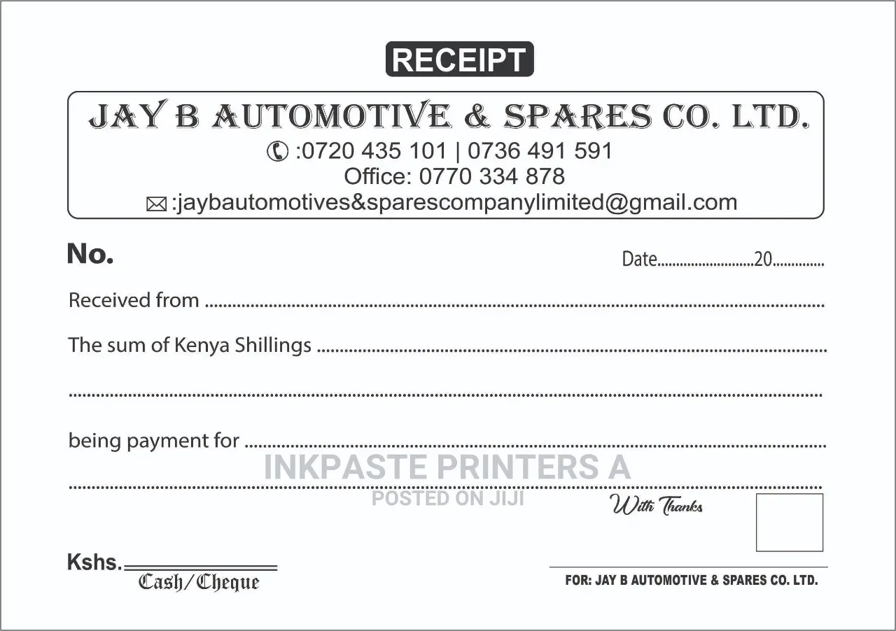 Customized Receipt Books Printing Services