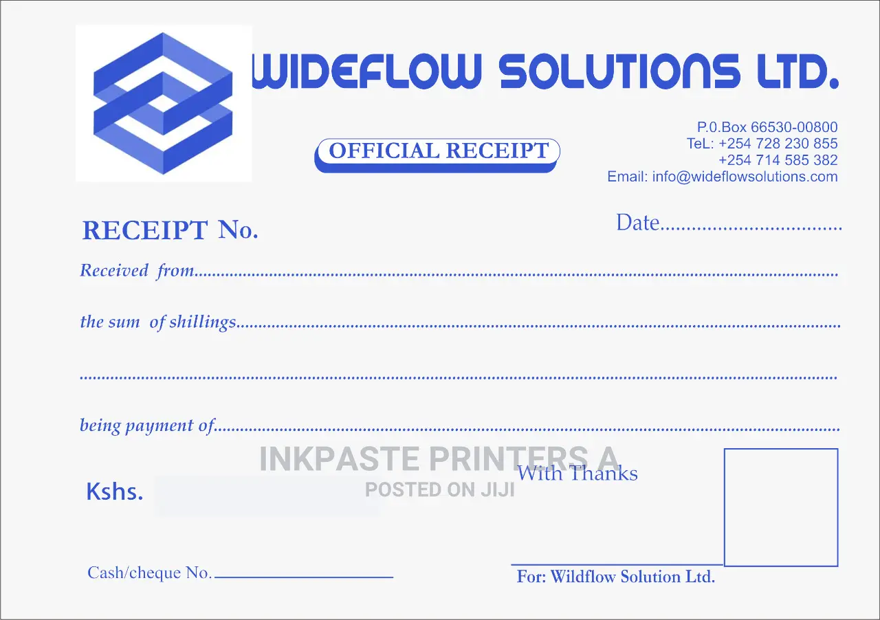 Customized Receipt Books Printing Services
