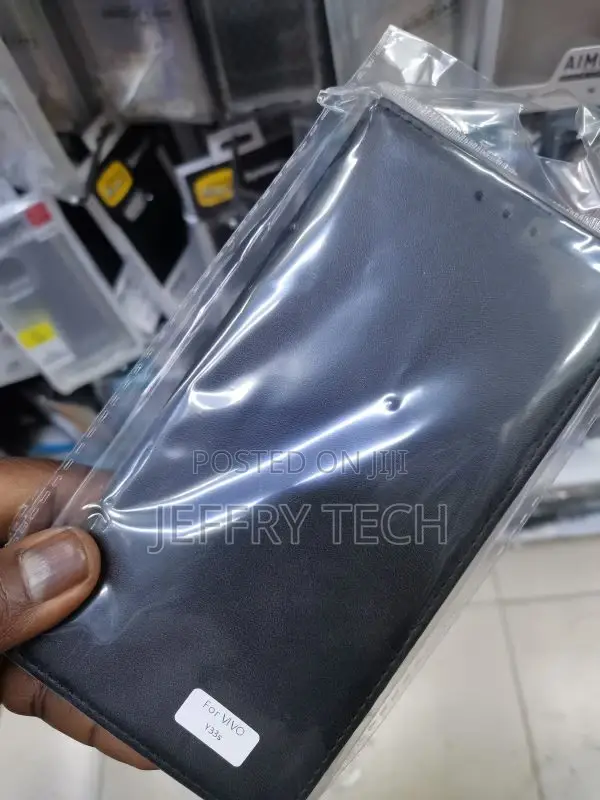 Vivo Y33S Flip Cover | Leather Finish | Inside Pockets Sta