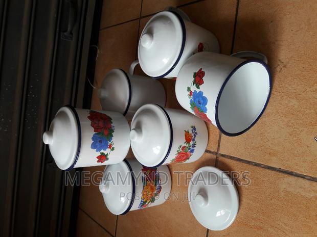 Enamel Mug 1.2litre With Lid/1pc Traditional Big Cup - thumbnail 2