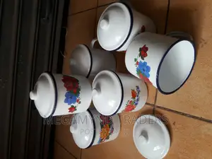 Enamel Mug 1.2litre With Lid/1pc Traditional Big Cup