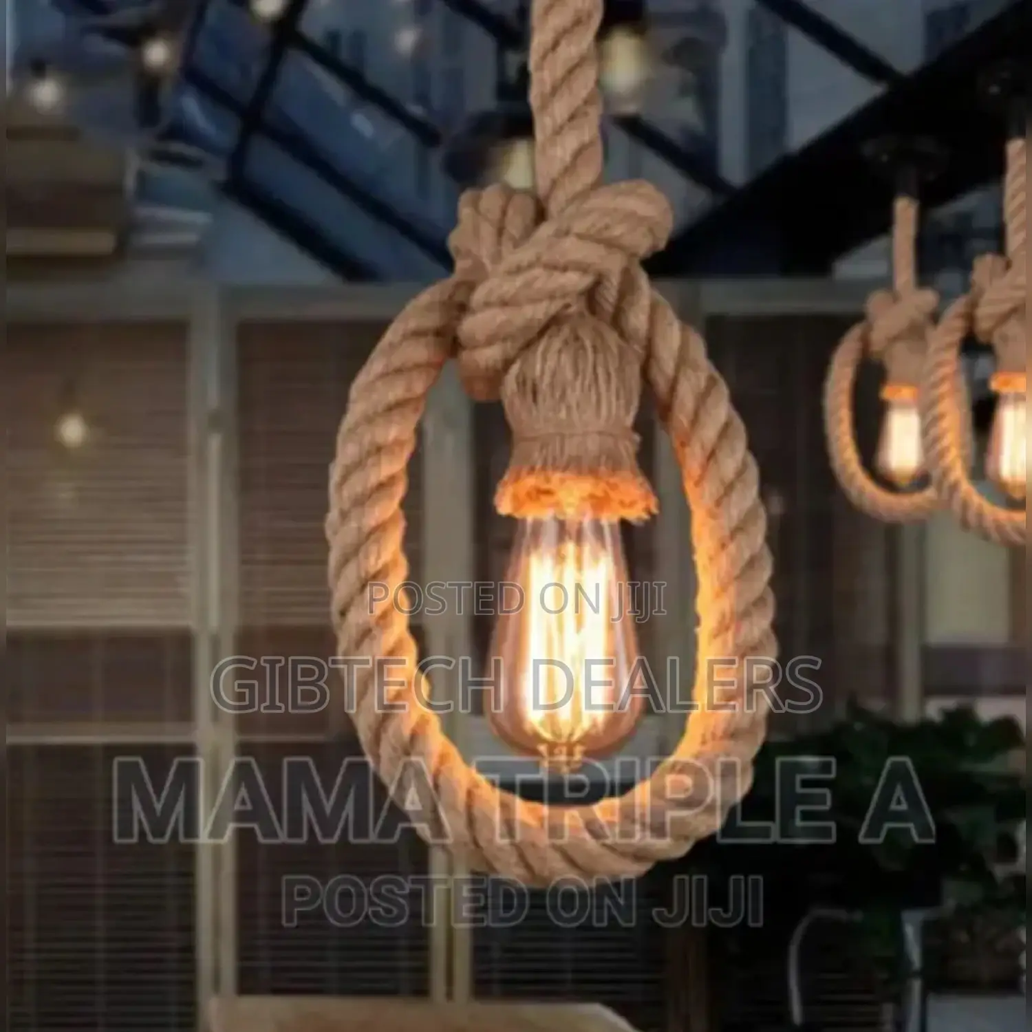 Rope Pendant Light With Bulb