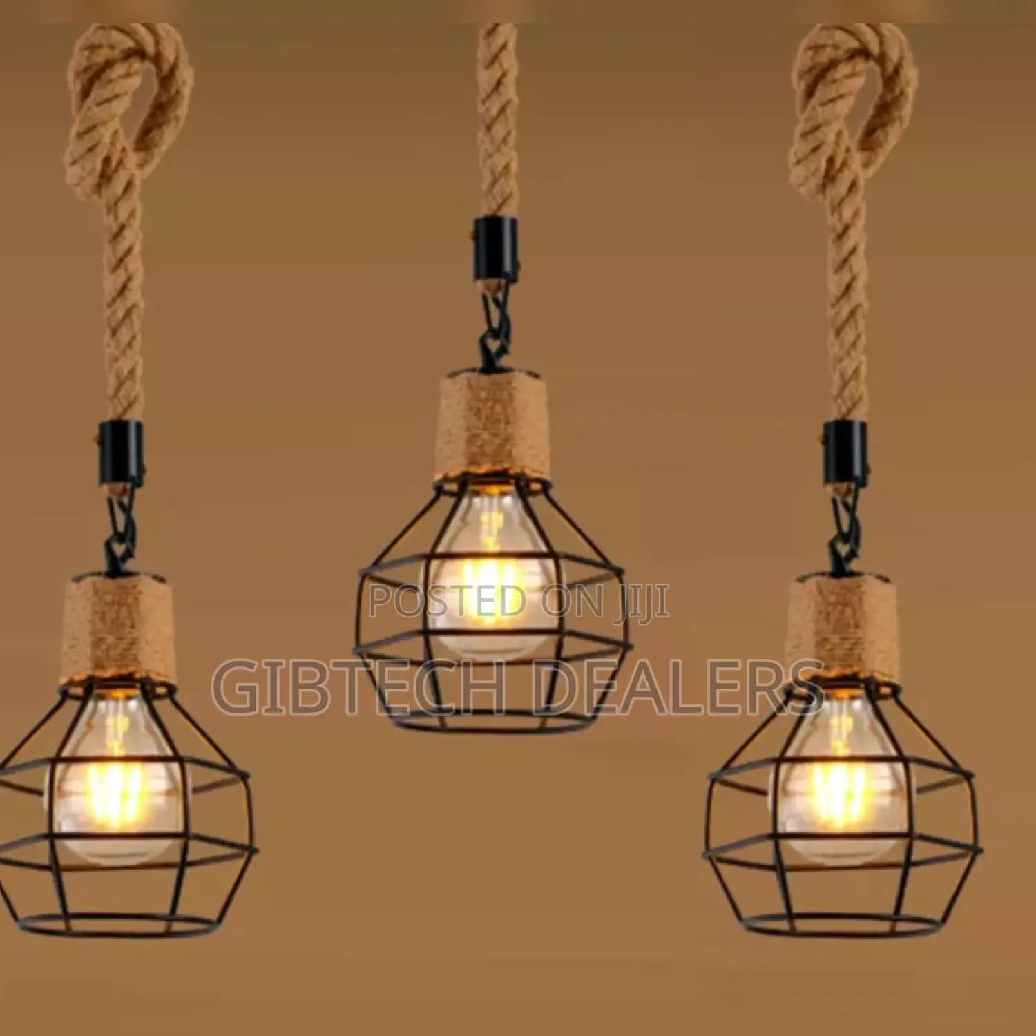 Vintage Iron Hemp Pendent Light
