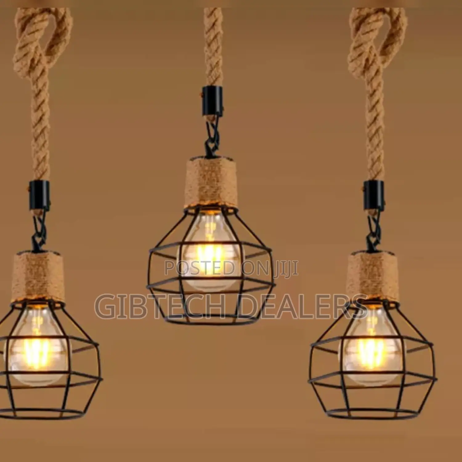 Vintage Iron Rope Pendent Light With Free Bulb
