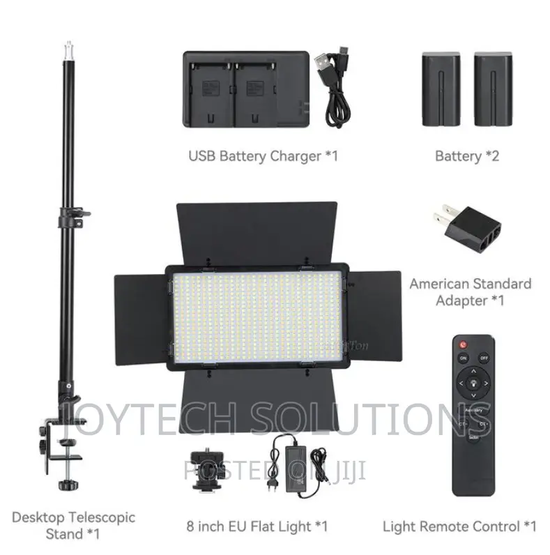 Led-600 Led Video Light Panel Bi-Color 3200- With Stand