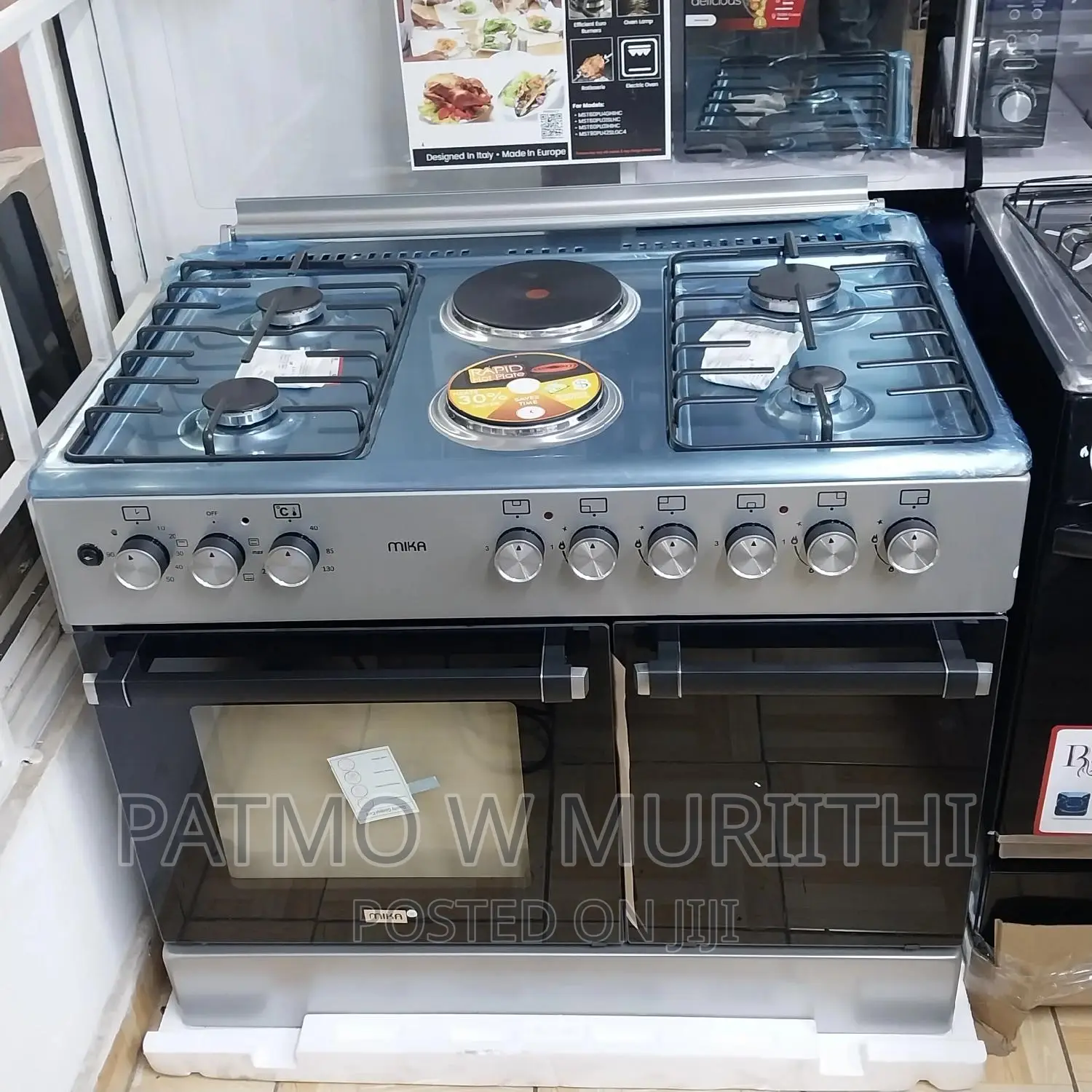 Cooker-Mika Standing Cooker 60x90 4+2 Electric Oven