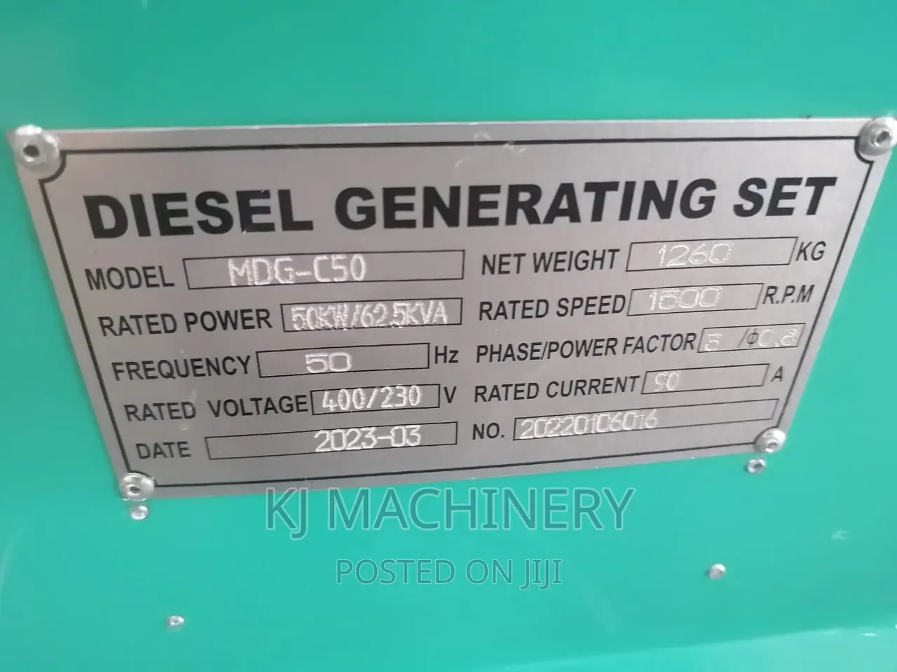 Diesel Silent Generator 62.5kva Prime Powerwith in-Built Ats