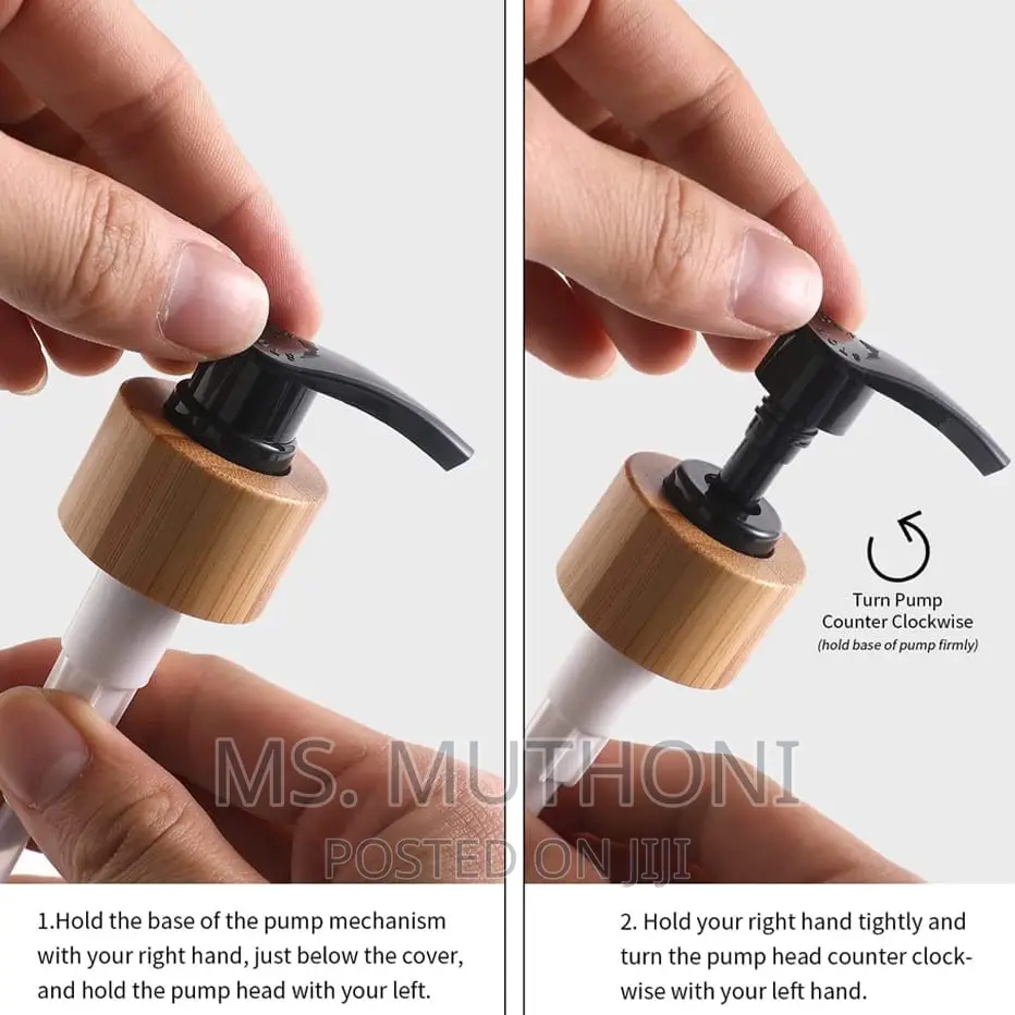 HANDS 2 in 1 Ceramic Soap/Lotion Bottle With Bamboo Base