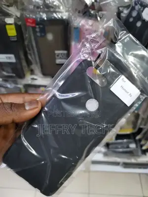 Black Rubber Back Cover Compatible With Honor 7X