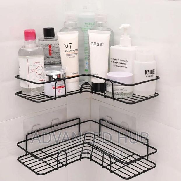 Corner Bathroom Shelf With Adhessive Stickers - thumbnail 3