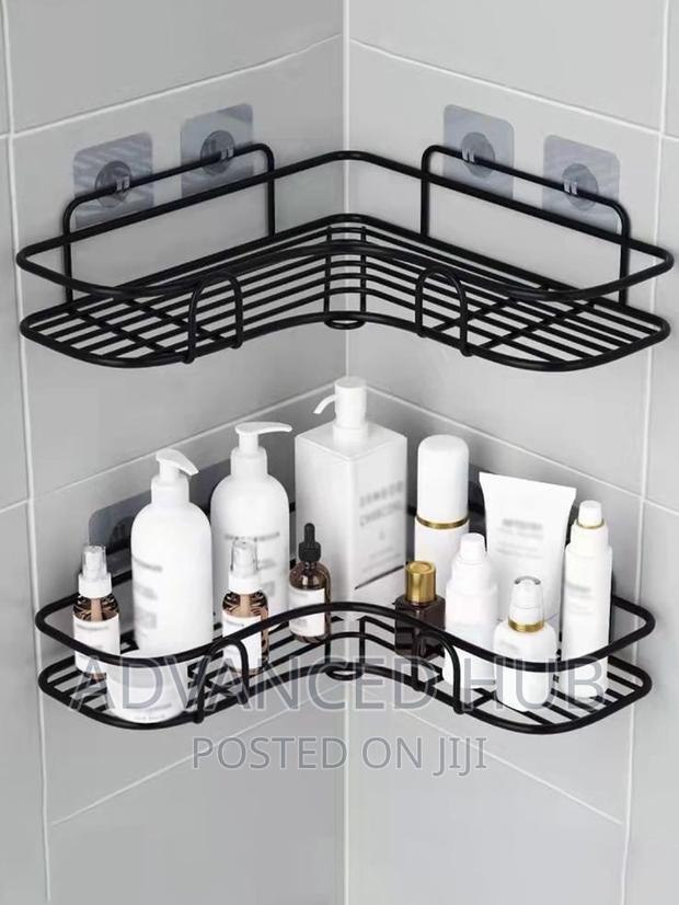 Corner Bathroom Shelf With Adhessive Stickers - thumbnail 4