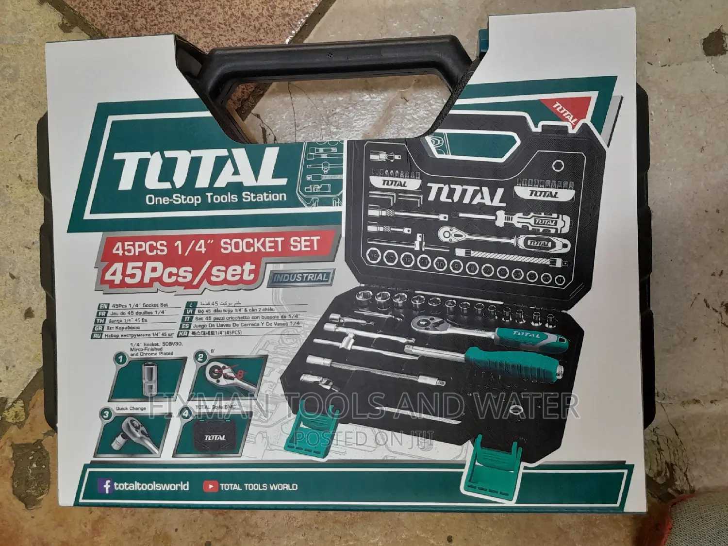 Total 45 PCS Socket Set Chrome