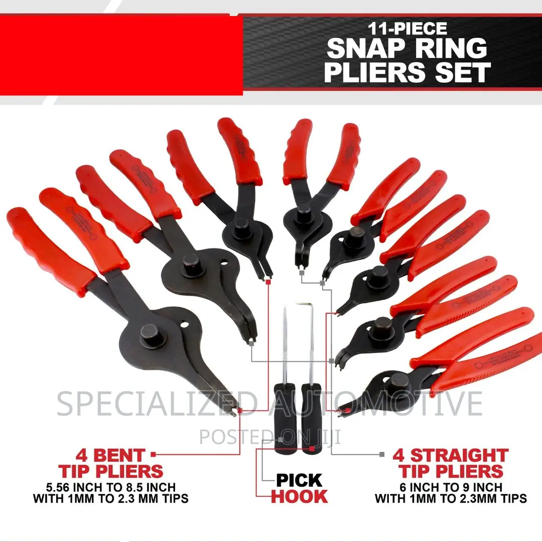 11 Piece Circlip Snap Ring Plier Combination Kit
