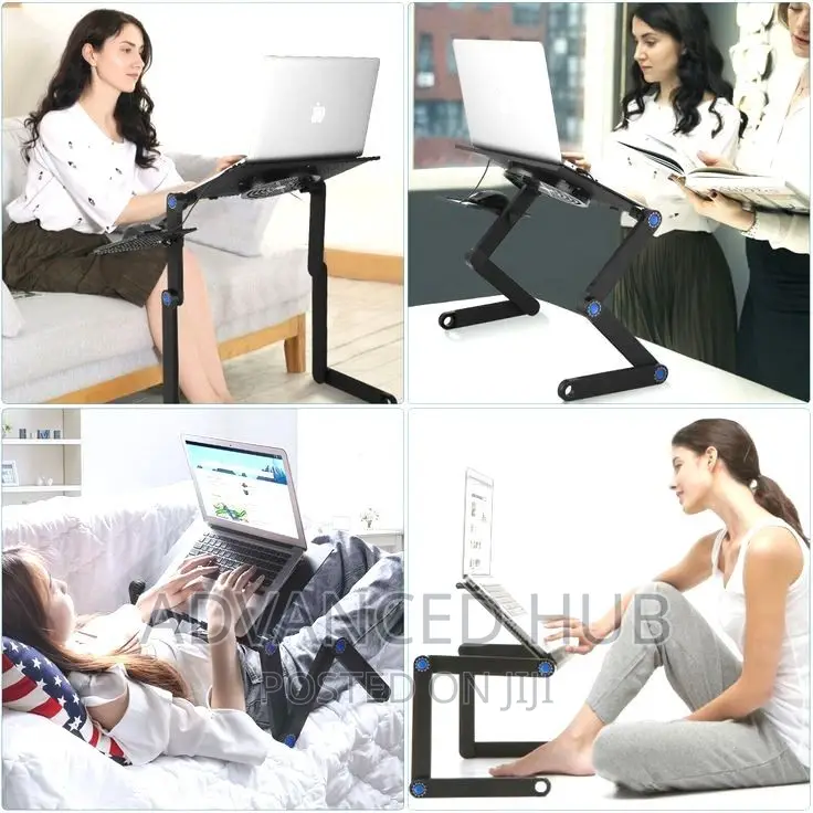 Adjustable Laptop Stand With Fab And Mouse Pad