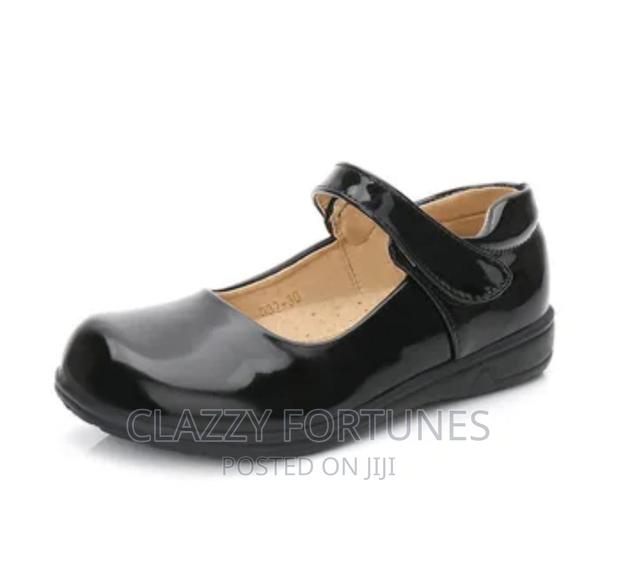 Wet Look Cow Leather Girls Shoes Shoes Shiny/Mirror Black - thumbnail 2