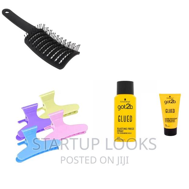 Hair Brush + Hair Clips + Got2b Hair Spray