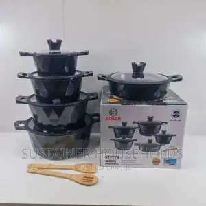 *_Bosch 12pc Cookware With Silicon Lid Covers*_ 
Blac