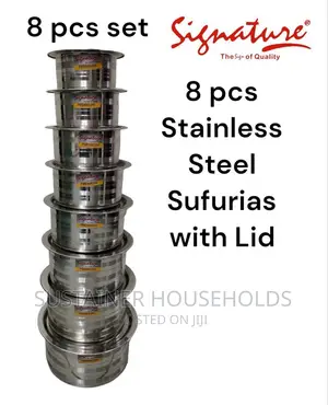 *8 PCS Stainless Steel Sufurias With Lid
