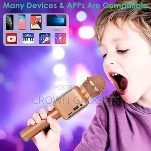 Bluetooth Karaoke Microphone Wireless Speaker Handheld Play