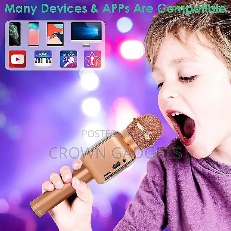 Bluetooth Karaoke Microphone Wireless Speaker Handheld Play