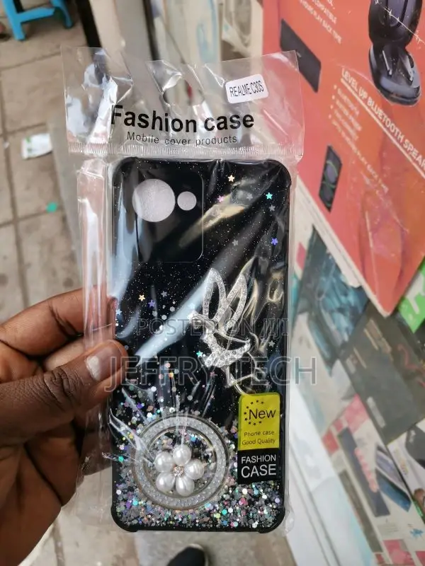 Back Cover for Realme C30s (Black, Cases With Holder,