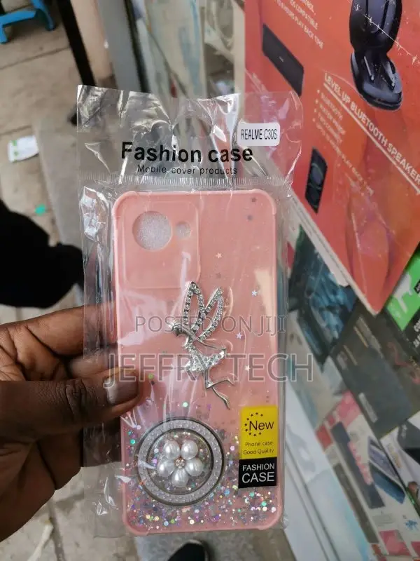 Glitter Phone Case for Realme C30s Lace Butterfly Cover