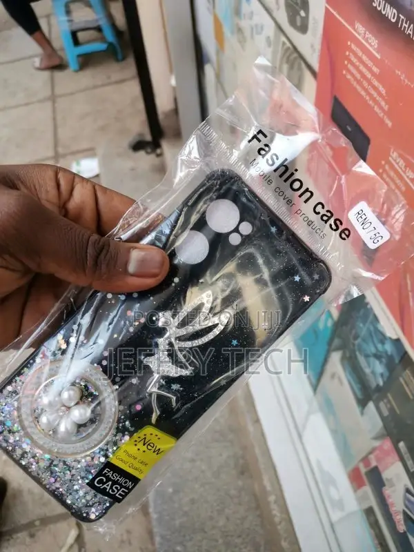 Oppo Reno 7 5g Case Clear Glitter Sparkle Black